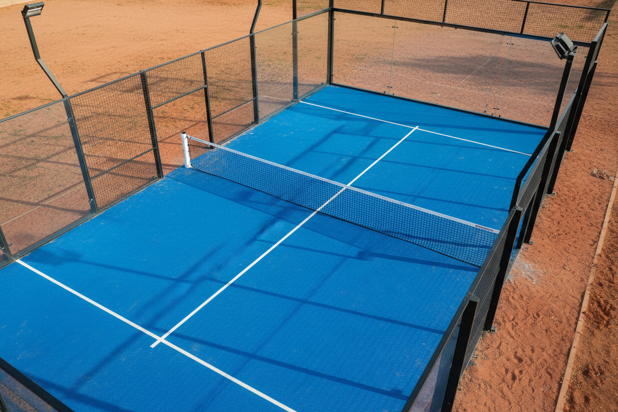 Padelbaan met net