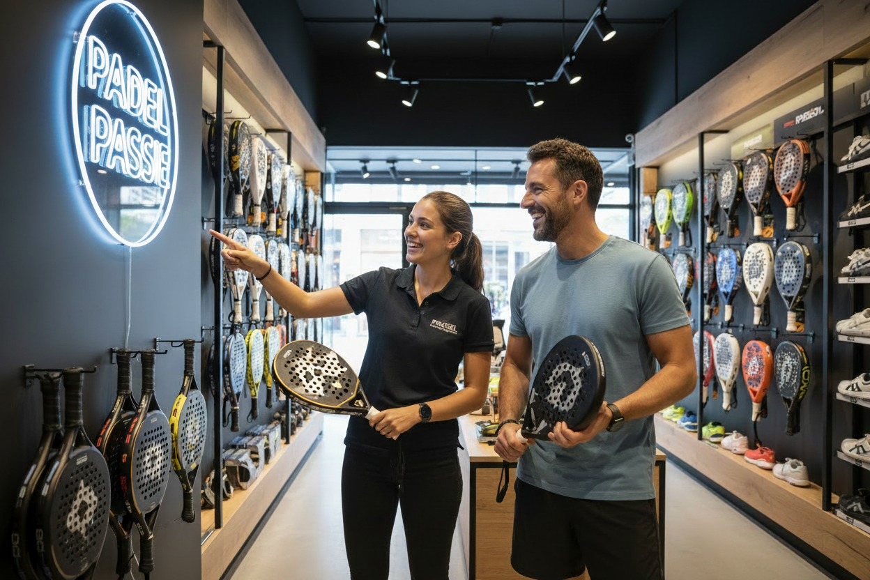 PadelPassie medewerker helpt klant